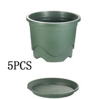 Sodo vazonai, Kvėpuojantis gėlių vazonų rinkinys (6 vnt.) – 19 cm plastikiniai auginimo vazonai su lėkštėmis, naudojami viduje ir lauke, 16 cm