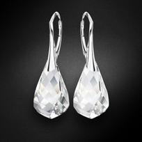 Sidabriniai auskarai moterims DiamondSky „Helix“ su Swarovski kristalais