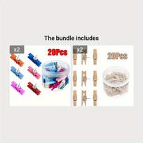 Mediniai segtukų smeigtukai nuotraukoms, Spalvinga*2 2,98€/vnt + Medienos spalva*2 3,40€/vnt
