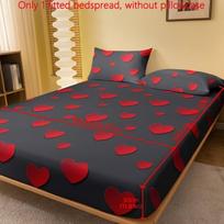 Medvilninė paklodė su širdžių raštu, DF Fitted Sheet-love banguojanti pilka