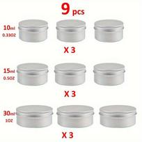 Aliuminiai indeliai kosmetikai, 10/15/30ml – 3 po vieną