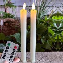 LED kūgio formos žvakė, 26,01 CmBalta žvakė - 2 pak