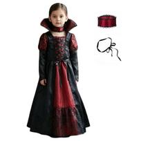 Elegantiškas Gotikinio Stiliaus Vampyrės Kostiumas Mergaitėms 130/140 Cm Juoda Ir Bordo, 130-140 cm