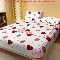 Medvilninė paklodė su širdžių raštu, DF Fitted Sheet-true Love White