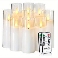LED blizgučių žvakių rinkinys, baltas