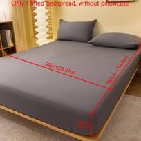 Medvilninė paklodė su elastine juosta, JC Single Layer Fitted Sheet-tamsiai pilka