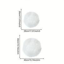 Apvalus baltas pliušinis kilimas, 40,64*40,64cm