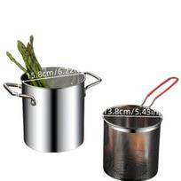 Nerūdijančio plieno kepimo puodas, 100oz/3L puodas + kepimo krepšelis + klipas