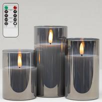 LED stulpinė žvakė su nuotoliniu valdymu