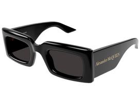 Alexander Mcqueen AM0433S 001 black grey 50 Akiniai nuo saulės Moterims