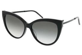 Saint Laurent SL M48S_A 002 black smoke 56 Akiniai nuo saulės Moterims