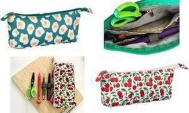 WEDO Schlamper-Etui Kirsche, aus Polyester Farbe: weiß/rot/grün, Design aus roten Kirschen & grünen - 1 Stück (24245349)