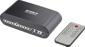 SpeaKa Professional SP-SW-200 Toslink-Switch 4x2 mit Fernbedienung Aluminiumgehäuse