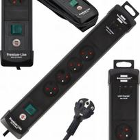 Prailginimo laidas su 4 lizdais ir 2x Usb-c, 1x Usb-a, 3m