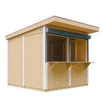 Premium kokybės medinis prekybinis kioskas Timbela M950, H240x248x305 cm, su dažų rinkiniu HARVEST HONEY