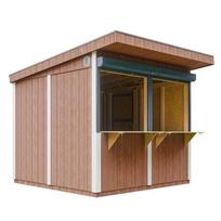 Premium kokybės medinis prekybinis kioskas Timbela M950, H240x248x305 cm, su dažų rinkiniu REDWOOD RED