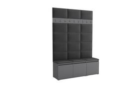 Luton 3 laisvai pastatoma prieškambario drabužių kabykla – pilka, 150 x 213 x 40 cm