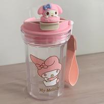 Kuromi Cinnamoroll plastikinė gertuvė,  Rožinis-plastikinis puodelis