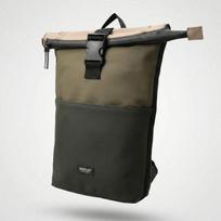 Neperšlampamas nešiojamojo kompiuterio kuprinė Beagles Originals dirbtinės odos Rolltop 15,6 colių Olive Ryanair Cabin