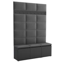 Luton 3 laisvai pastatoma drabužių pakaba – pilkas drabužinės organizatorius, 150 x 213 x 40 cm