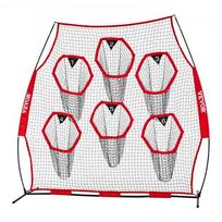 Futbolo treniruočių metimo tinklas, 243,8x243,8 cm, raudonas, treniruočių tinklas