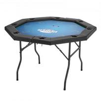Pokerio stalas, 8 žaidėjų sulankstomas aštuoniakampis stalas, 132.5x132.5x76.5 cm, juodas, metalinės kojos