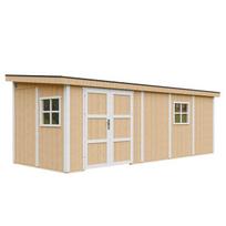 PREMIUM kokybės sodo namelis Timbela - M941B, 14.3 m² - A231x248x648 cm - Be grindų ir šoninės sienos - su dažų rinkiniu HARVEST HONEY