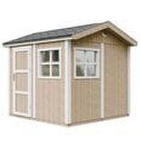 Aukščiausios kokybės sodo namelis 5,9 m² - H252x250x294 cm - su grindimis ir bitumine danga - TIMBELA M913-TERRA BROWN