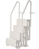4 pakopų balti baseino laipteliai 48-54 cm baseinams