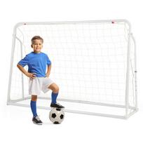 Vaikų futbolo atšokantis kamuolys ir futbolo vartai, 187x60x102-122.5 cm, Balta, Juoda