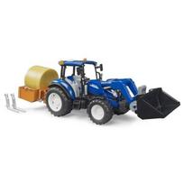 Traktorius Bruder New Holland T5.120 su krautuvu ir priekaba