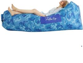 Pripučiamas gultas, ergonomiška oro sofa Puffin trip, mėlynas, 218x71 cm