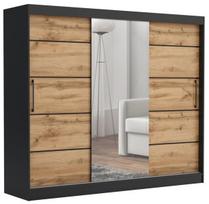 Chelsea 235 Tom stumdomų durų spinta su veidrodžiu, 235x215x60, ruda