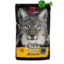 Alpha Spirit Wet Chicken Mousse konservuotas pašaras sterilizuotoms katėms, vištiena; 6x85g