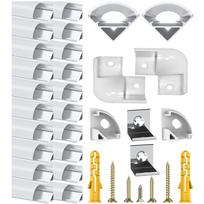 Chesbung LED aliuminio profilių rinkinys – 20 vnt. po 1 m, V formos, su difuzoriais ir priedais