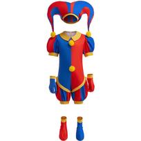 Naujas vaikų vienasvienas Cosplay Magiško skaitmeninio cirko Pamney animacinis šou Klouno kostiumas 110cm