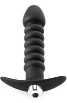 Premium Ribbed Butt Plug With Strong Vibrating Bullet