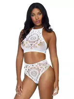 Leg Avenue Crop Top & High Waist Thong - M/L
