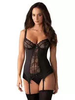 Obsessive Heartina Corset & Thong Black - L/XL
