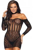 Leg Avenue Long Sleeve Halter Mini Dress - Onesize