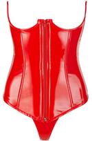 Black Level Vinyl Corset With Thong Red - L