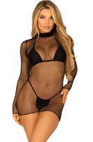 High Neck Mini Dress Black - Onesize