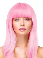 Party Wig Long Straight Light Pink Hair