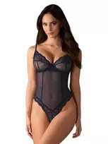 Obsessive Nightly Blue Crotchless Teddy - XL/XXL