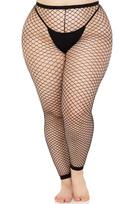 Net Footless Tights Black - XL/XXL