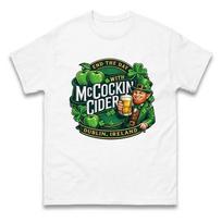 McCockin Cider Dublinas Airija 100% medvilnės marškinėliai vyrams moterims Viršus, Šv. Patriko diena McCockin Cider L