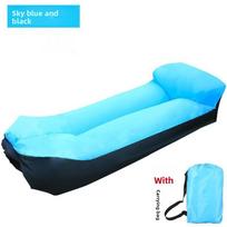 Nešiojama pripučiama tinginio pagalvė lauke, vandens, paplūdimio, žolės, parko, sulankstomas miegmaišis Sky Blue with Black