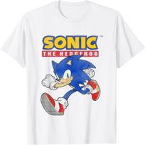 Sonic The Hedgehog Running Sonic Cool Portrait Vintage T-Shirt S balta