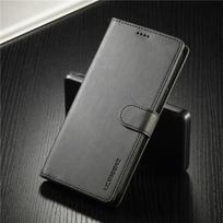 Prabangus odinis dėklas „Samsung Galaxy S6 S7 Edge S8 S9 Plus S10e S10 Lite S20 S21 Fe S22“ itin magnetiniu atverčiamu telefono dėklu For S6 juoda