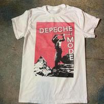 Vintažiniai „Depeche Mode“ roko muzikos turo trumpomis rankovėmis balti marškinėliai XL
